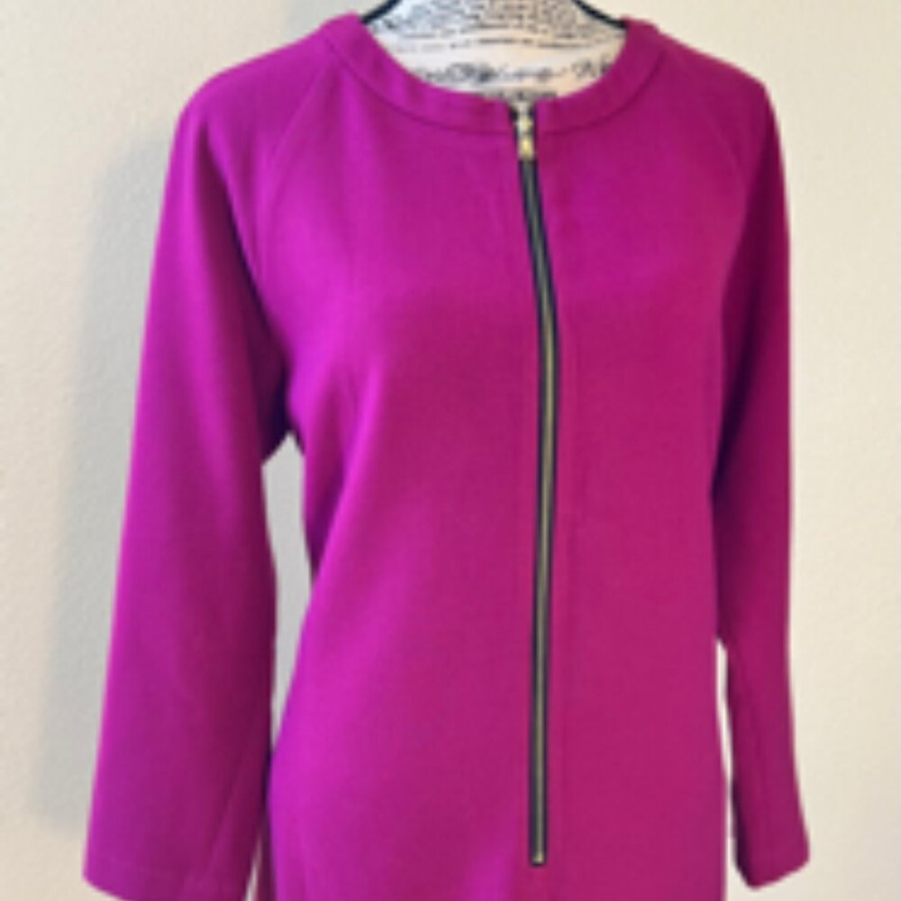 Women's Magenta Zip-Front Dress